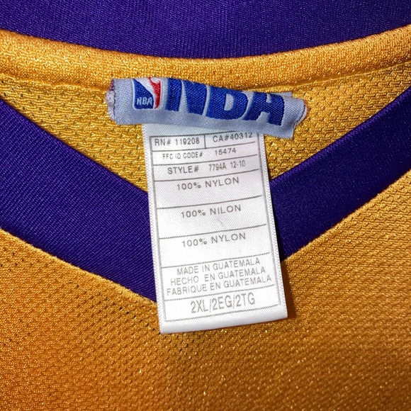 RARE NBA Los Angeles Lakers Ron Artest Jersey # 15 Mens size XXL gold home - Picture 4 of 8